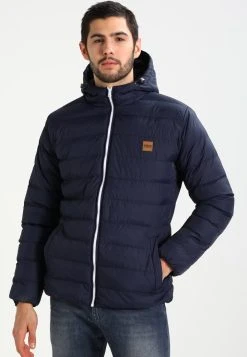 URBAN CLASSICS Basic Bubble Jacket - Veste D'Hiver - Navy/White/Navy