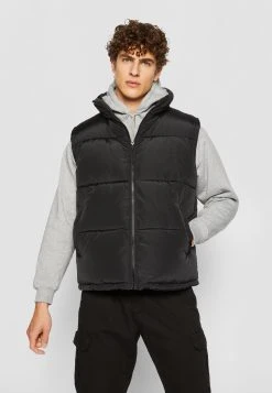 URBAN CLASSICS Block Puffer Vest - Veste Sans Manches - Black/Black