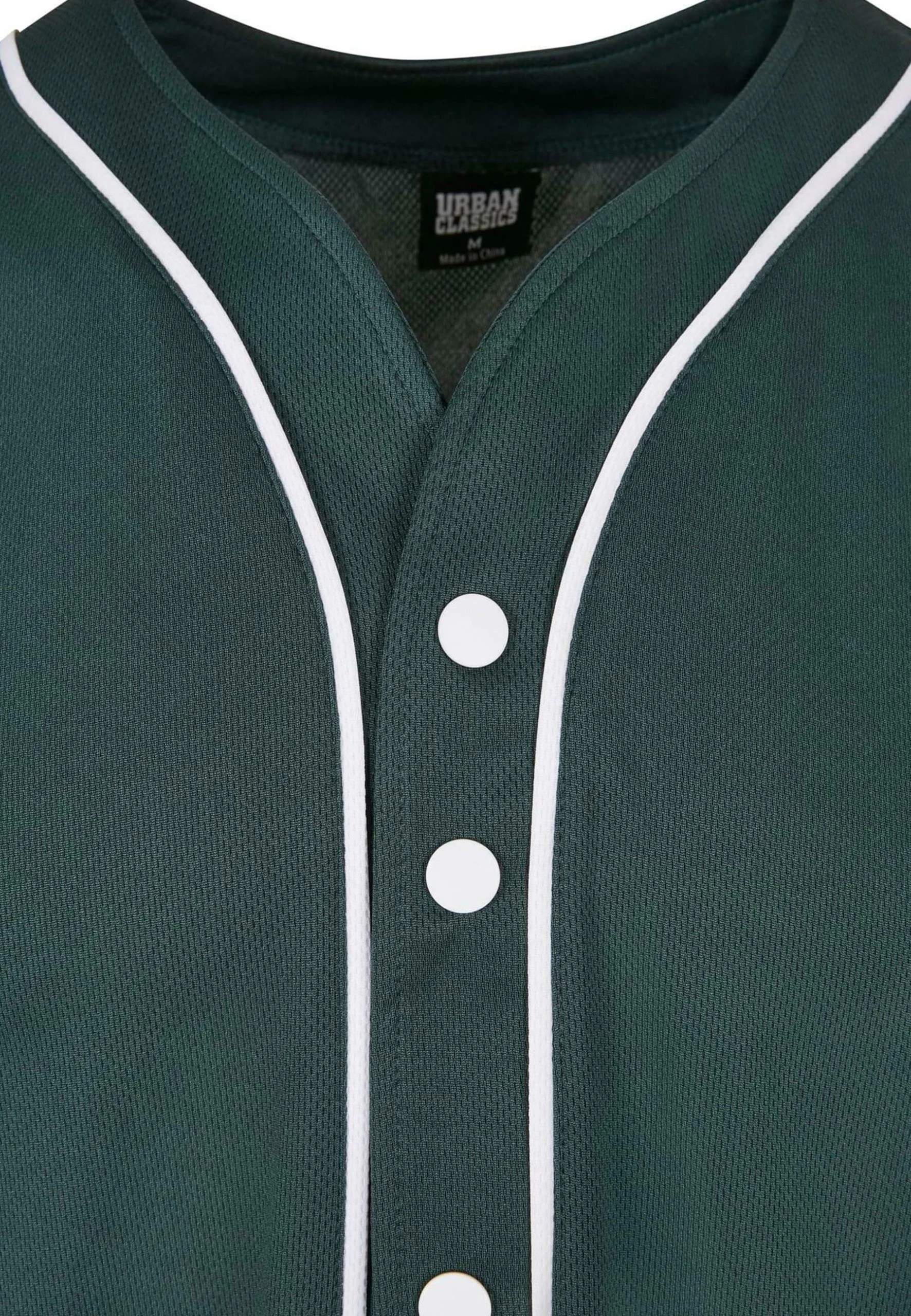 URBAN CLASSICS Baseball - Chemise - Bottlegreen White – Image 8