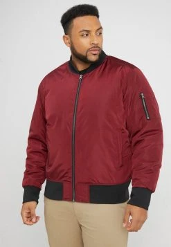 URBAN CLASSICS 2-Tone Jacket - Blouson Bomber - Burgundy/Black