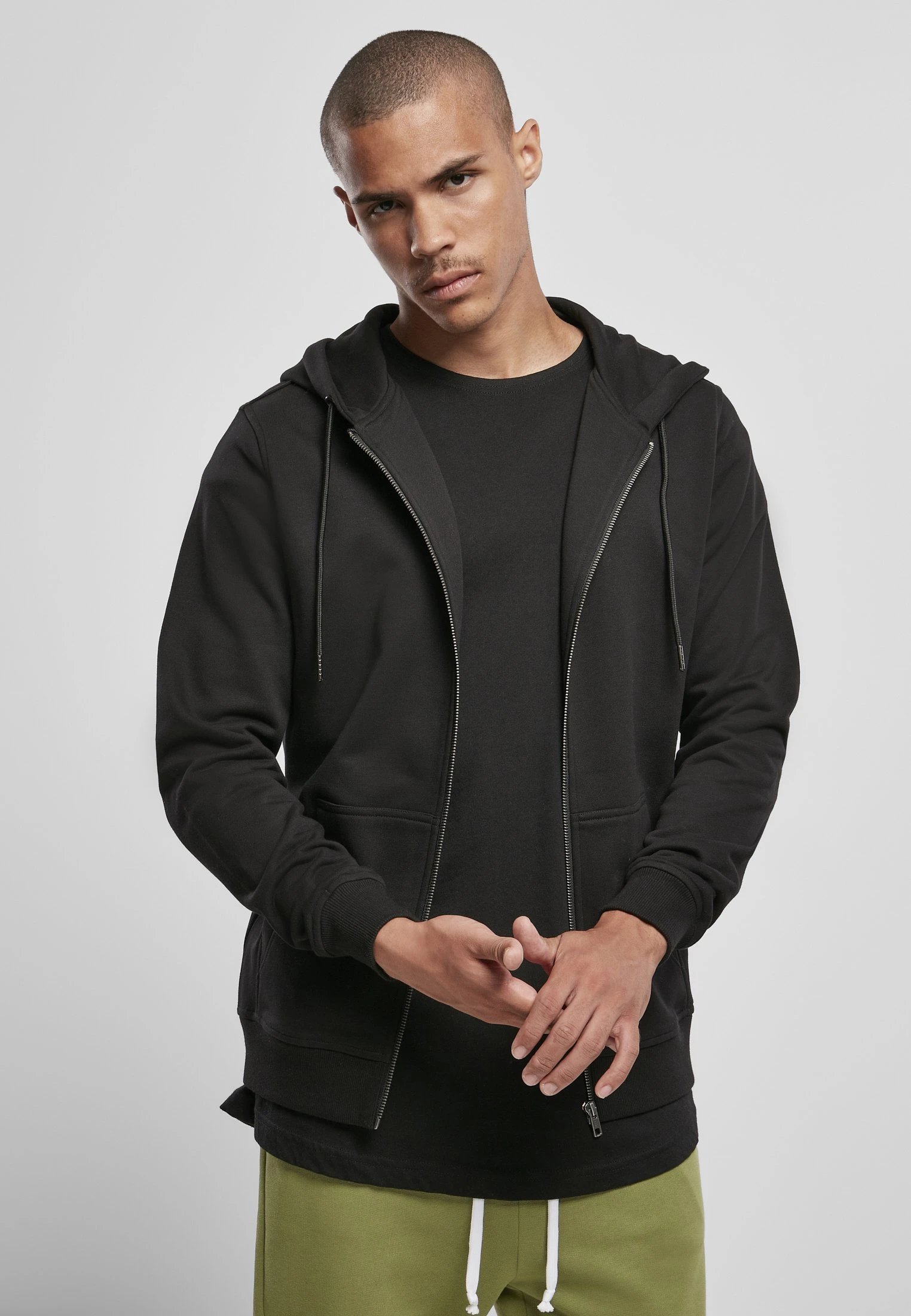 URBAN CLASSICS Terry - Sweat Zippé - Black