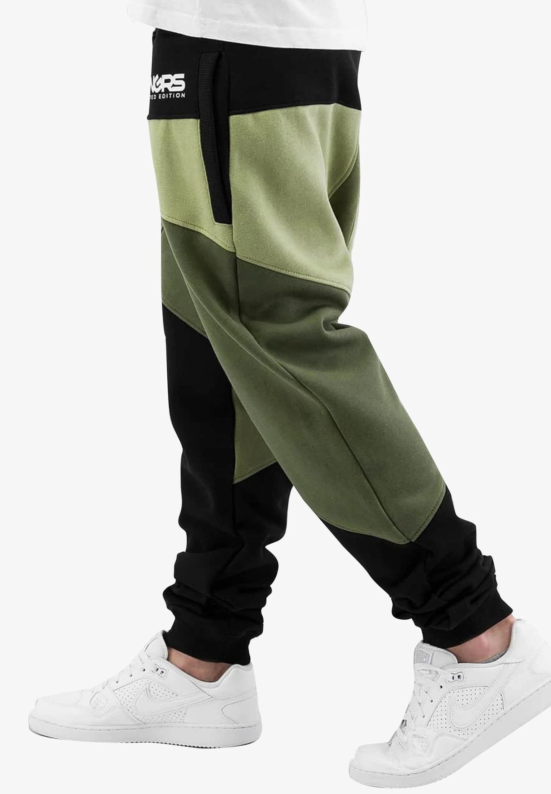 URBAN CLASSICS Dngrs Locotay - Pantalon De SurvĂȘtement - Olive Black â Image 3