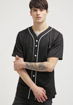 URBAN CLASSICS Baseball - Chemise - Black/White