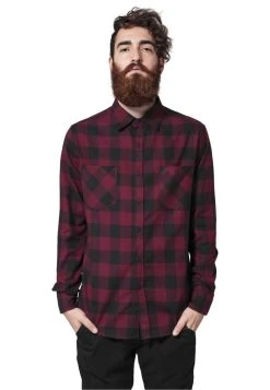 URBAN CLASSICS Checked - Chemise - Black/Burgundy