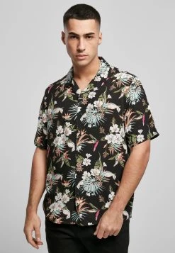 URBAN CLASSICS Aop Resort - Chemise - Blacktropical