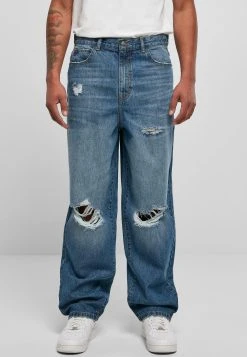 URBAN CLASSICS Distressed - Jean Boyfriend - Mid Deepblue Destroyed Washed