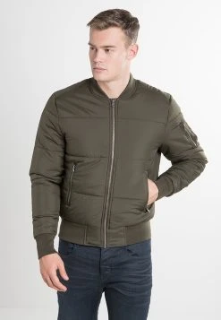 URBAN CLASSICS Basic Quilt Bomber Jacket - Blouson Bomber - Olive