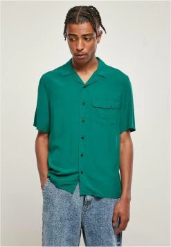 URBAN CLASSICS Viscose Camp Shirt - Chemise - Green