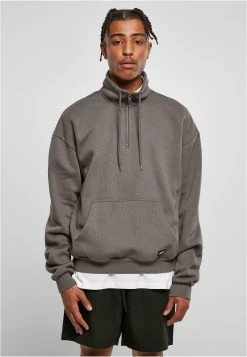 URBAN CLASSICS Organic Drawstring Troyer - Sweatshirt - Darkshadow