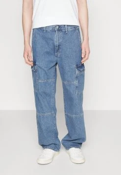 GAP Relaxed Denim Cargo - Jean Droit - Dark Wash