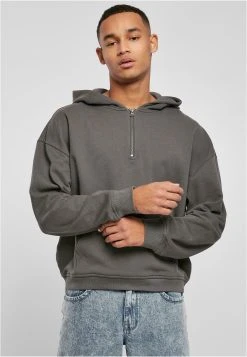 URBAN CLASSICS Boxy Zip - Sweat À Capuche - Darkshadow