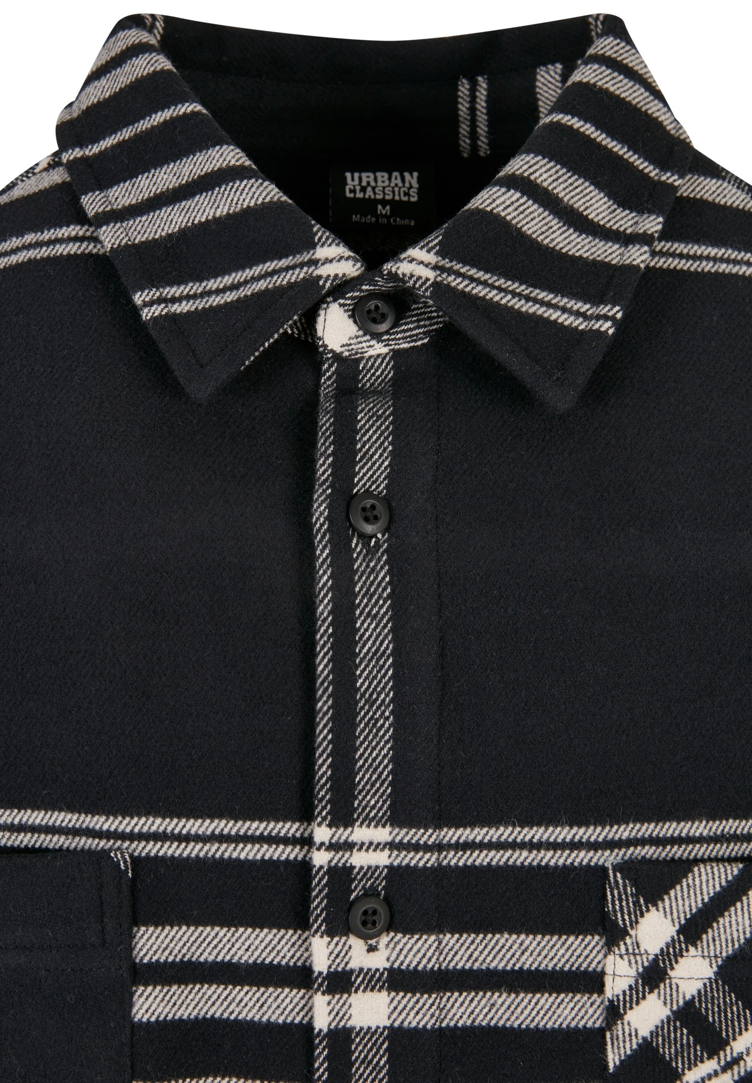 URBAN CLASSICS Long Oversized Checked Summit - Chemise - Black – Image 7