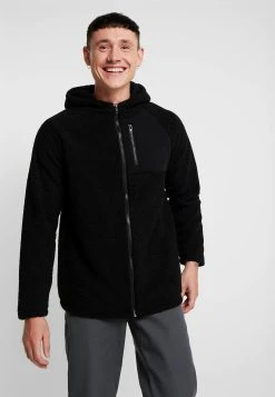 URBAN CLASSICS Hooded Zip Jacket - Veste Polaire - Black