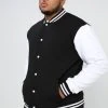 URBAN CLASSICS College - Sweat Zippé - Black/White