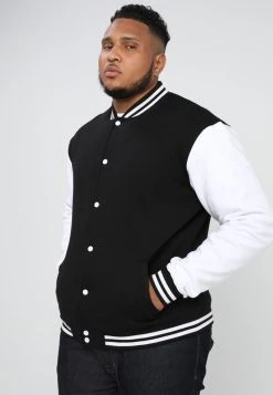 URBAN CLASSICS College - Sweat Zippé - Black/White