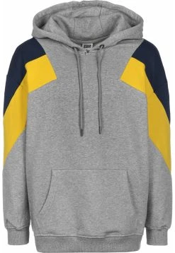 URBAN CLASSICS Oversize 3-Tone Hoody - Sweat À Capuche - Grey/Honey/Darkblue
