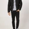 URBAN CLASSICS Basic Bubble Jacket - Veste D'Hiver - Black/White/Black