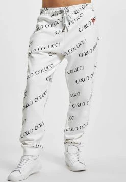 URBAN CLASSICS Carlo Colucci Allover Logo - Pantalon De Survêtement - White