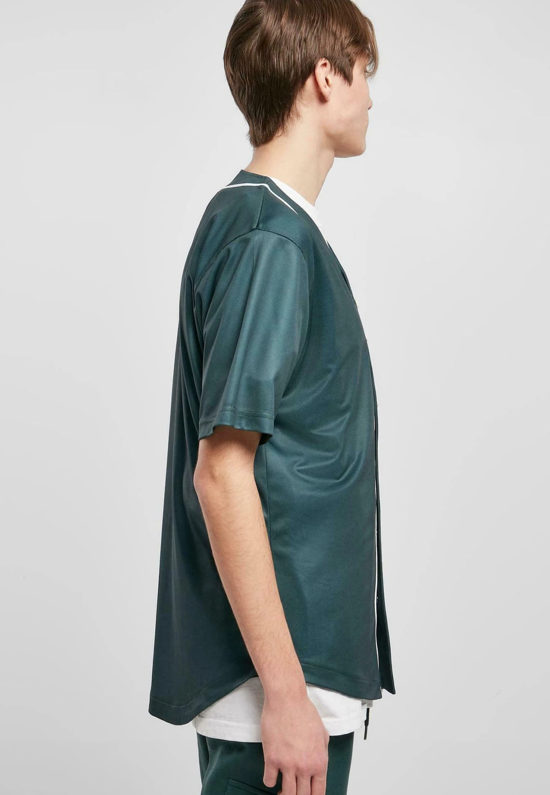 URBAN CLASSICS Baseball - Chemise - Bottlegreen White – Image 5