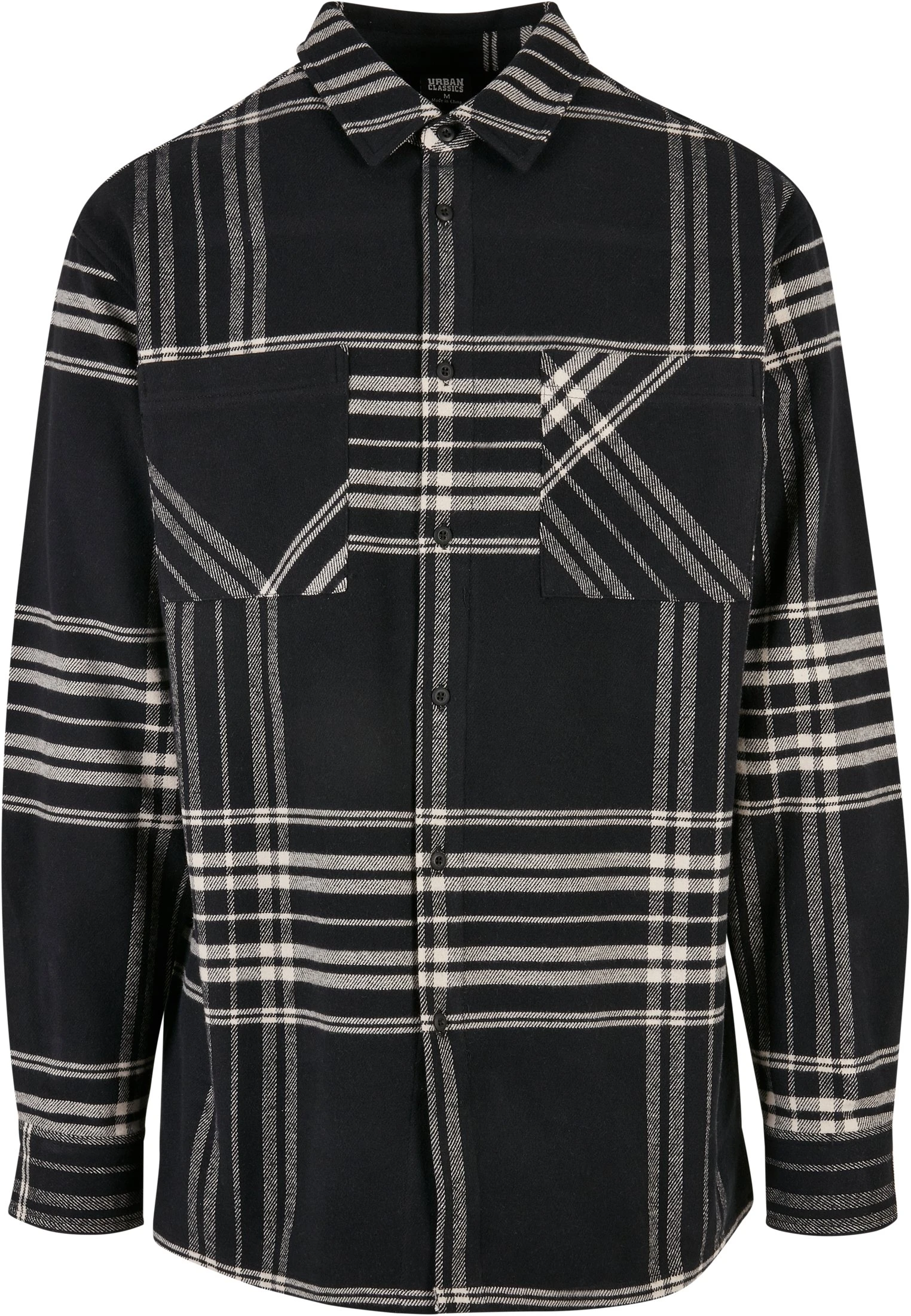URBAN CLASSICS Long Oversized Checked Summit - Chemise - Black – Image 6