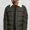 URBAN CLASSICS Herren Sherpa Collar Padded - Veste D'Hiver - Black