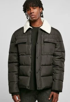 URBAN CLASSICS Herren Sherpa Collar Padded - Veste D'Hiver - Black