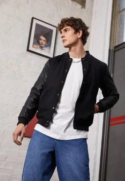 URBAN CLASSICS Oldschool College - Blouson Bomber - Black