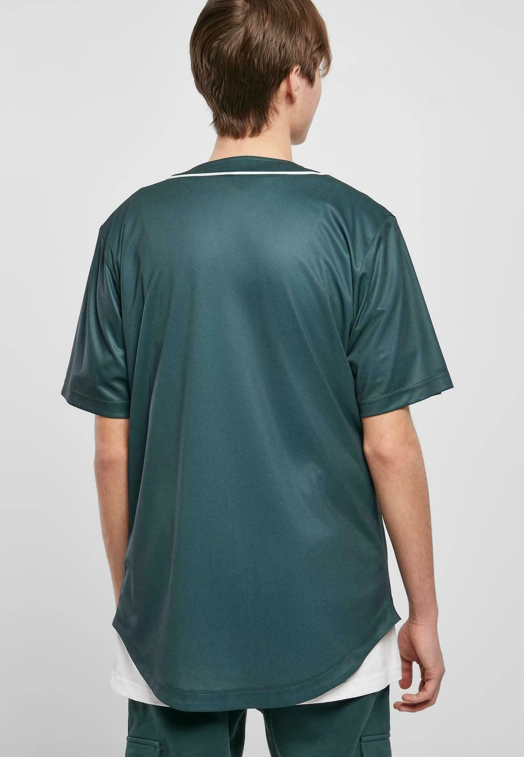 URBAN CLASSICS Baseball - Chemise - Bottlegreen White – Image 3